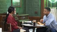 General Hospital's Jordan and Isaiah eating at Bobbie's. | Image Source: ABC
